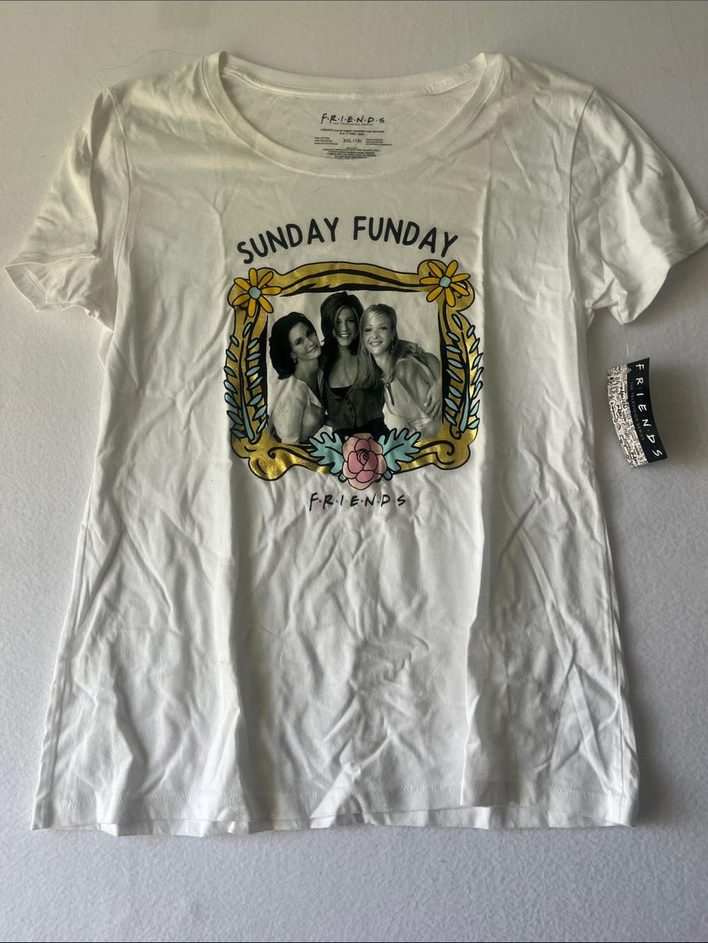 FRIENDS White 'Sunday Funday' Photo Frame Graphic Tee